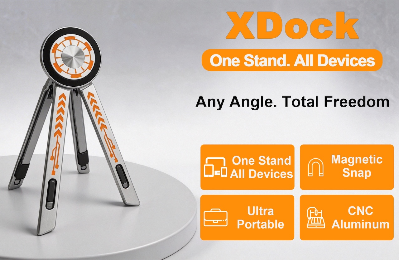 XDock Foldable Magnetic Stand for Phone Tablet & Laptop Availability