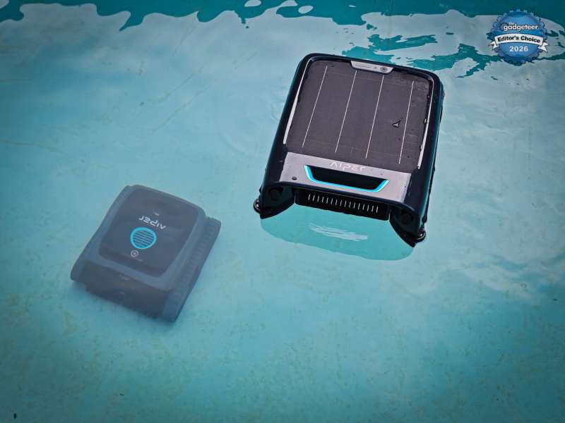 Aiper Experts Duo two-robot pool cleaning system with the Scuba V3 cordless floor robot and EcoSurfer S2 solar surface skimmer