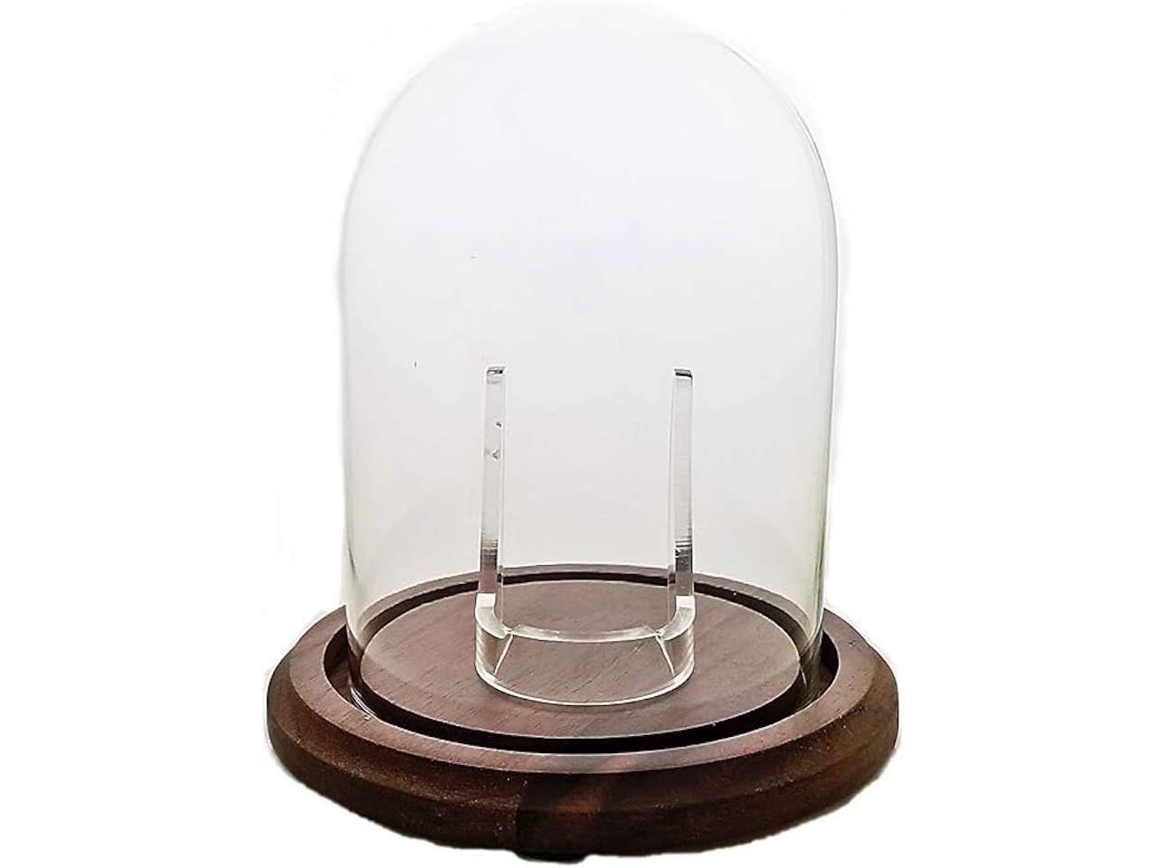 Hand Blown Pocket Watch Glass Cloche Display Dome with Real Walnut Wood Base for AP Swatch Royal Pop