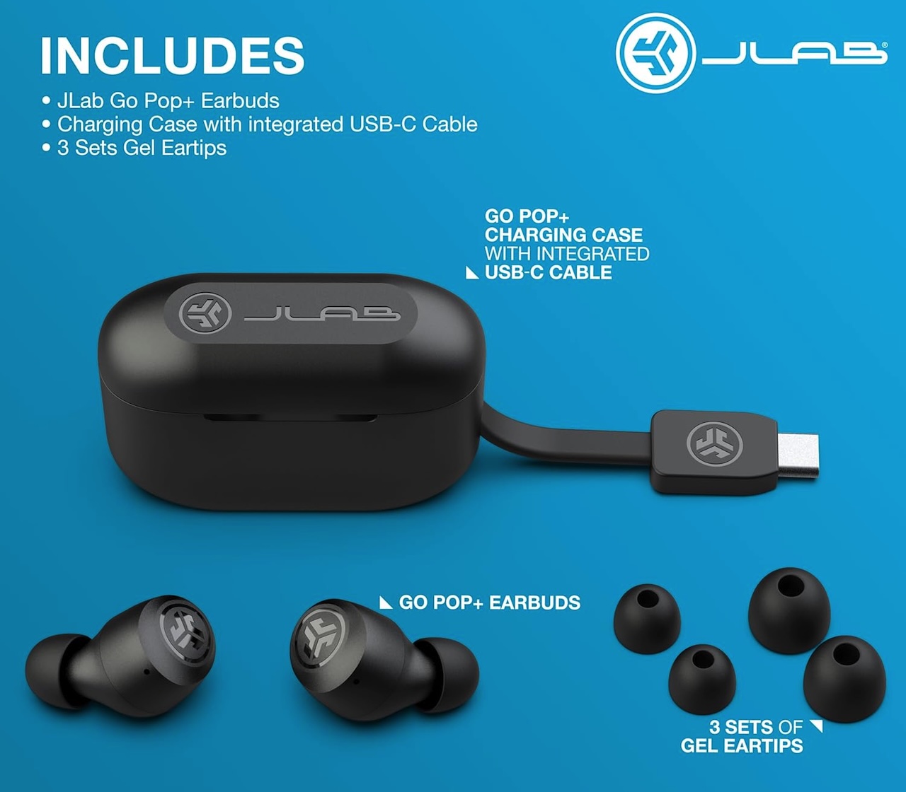 JLab Go Air Pop+ True Wireless Earbuds