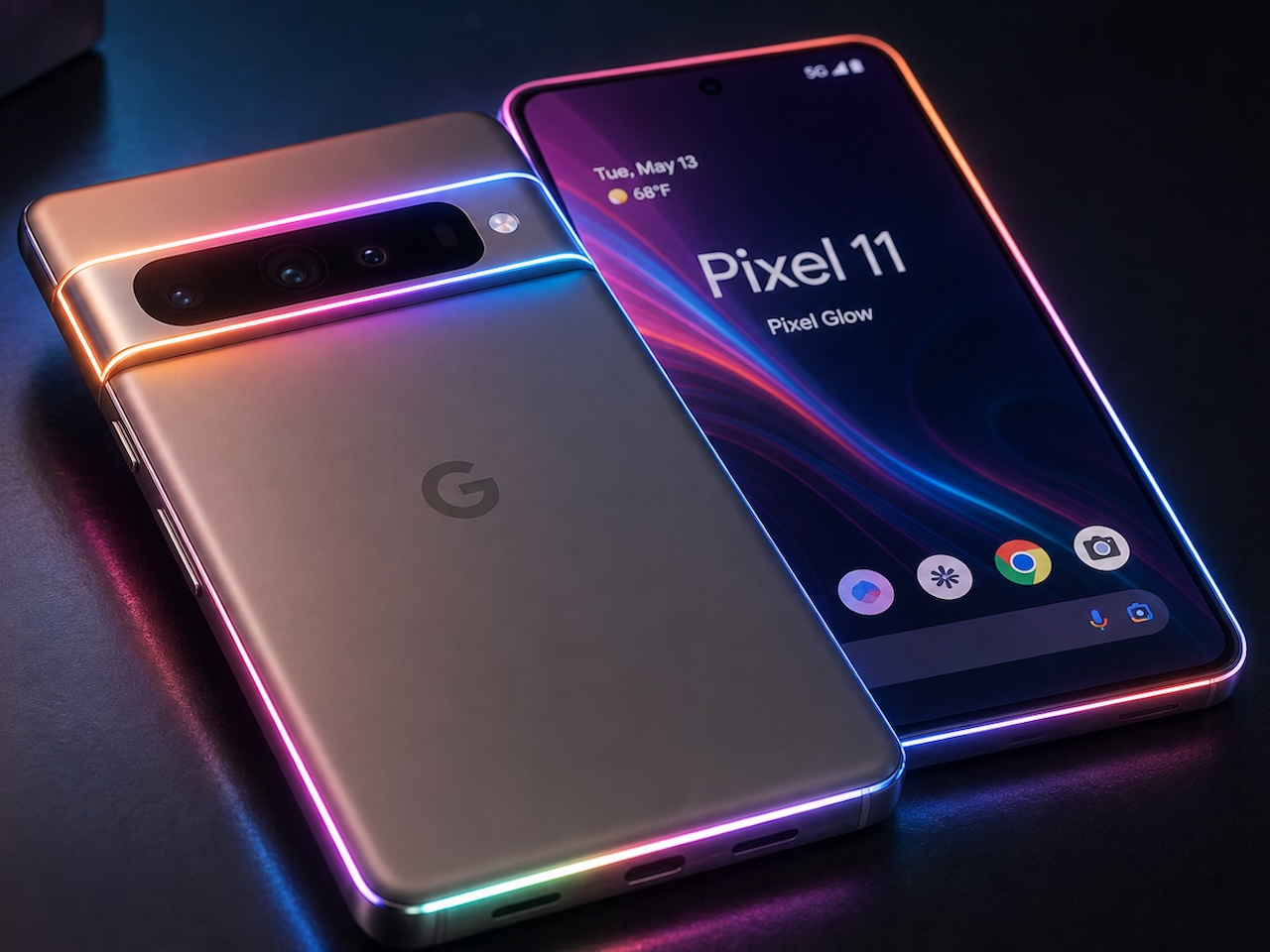 Pixel 11 with Pixel Glow Generated by AI Only