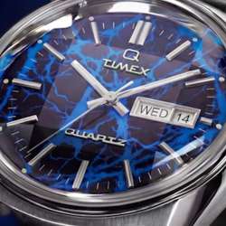 Q Timex Blue Vega Watch