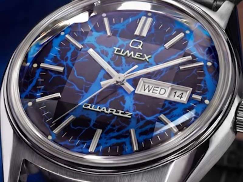 Q Timex Blue Vega Watch