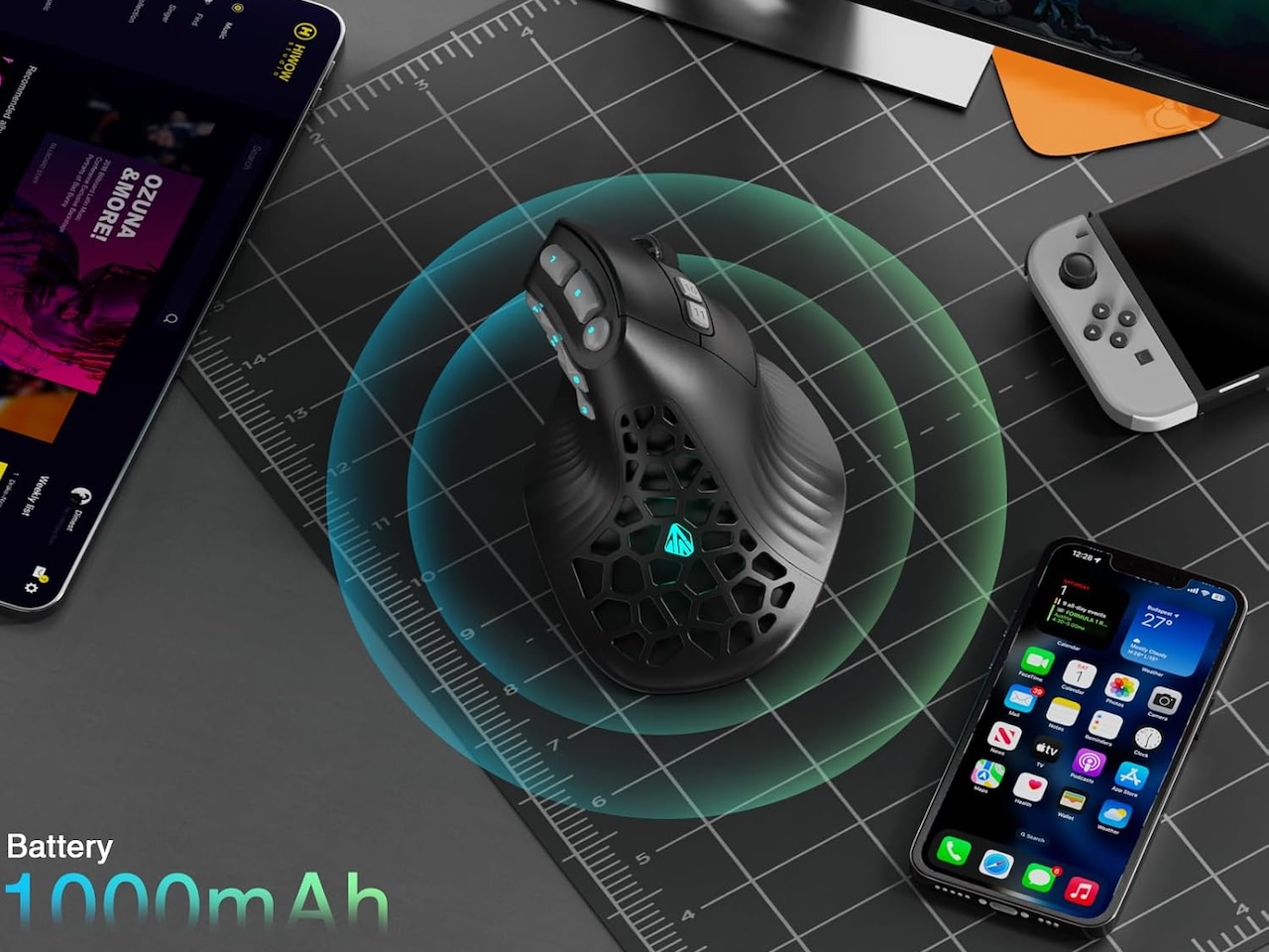 SOLAKAKA E9 PRO Vertical MMO Gaming Mouse with 8K Dongle
