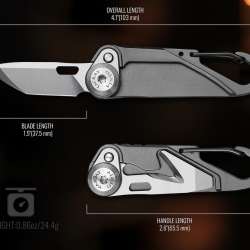 TACRAY Vinto 5-in-1 Titanium Small Pocket Knife Dimensions