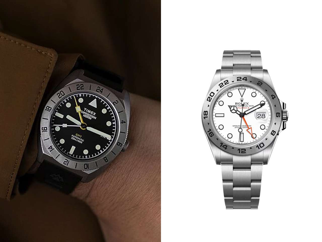 Timex Expedition Pioneer Titanium Automatic GMT 41mm - Rolex Explorer II