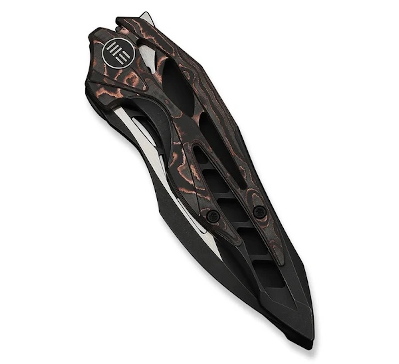 WEKNIFE Arrakis Flipper Knife Black Integral Titanium Handle Design