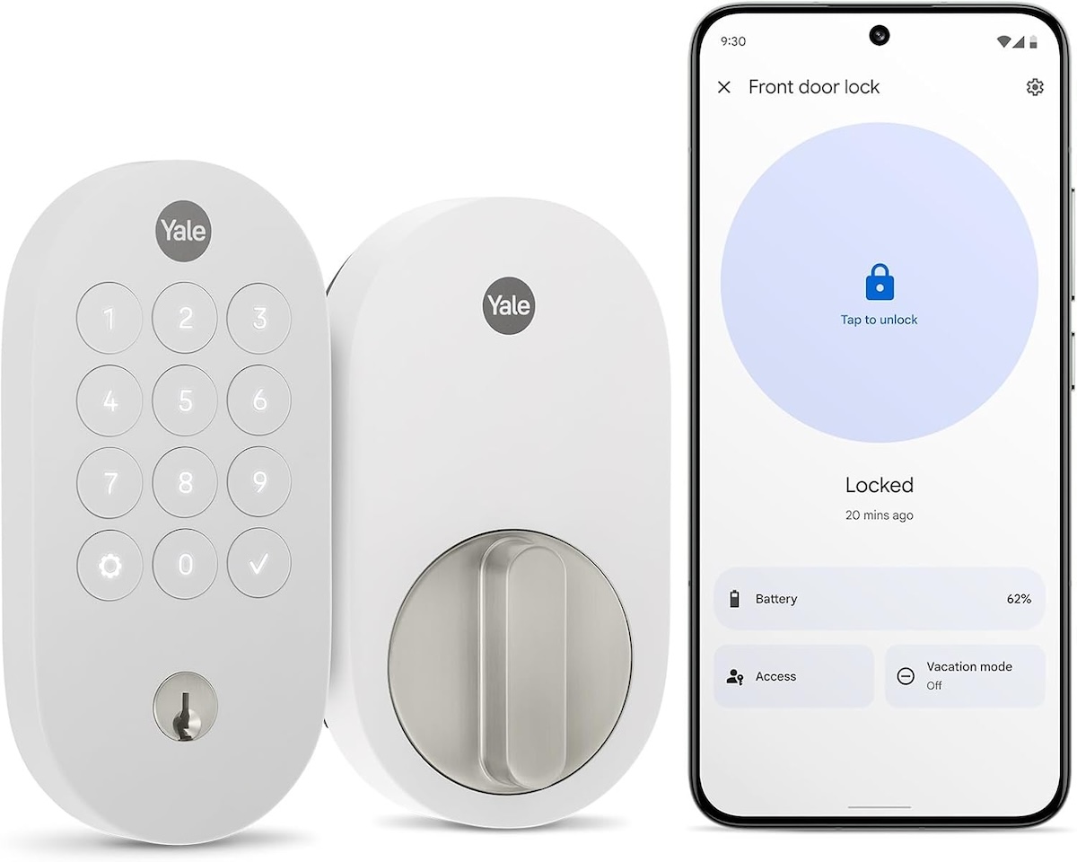 Yale Snow Keyed Deadbolt Smart Lock with Google Matter