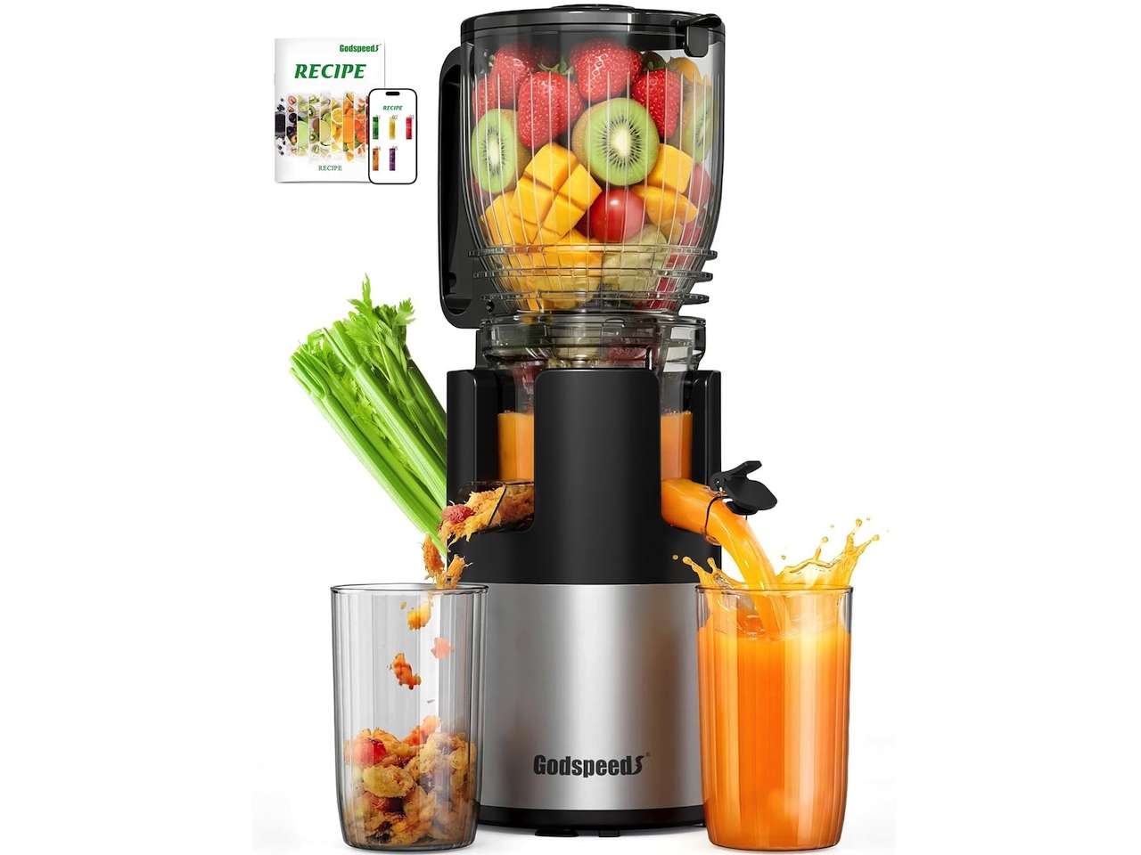3 Godspeeds Cold Press Juicer 5.8 Wide Chute
