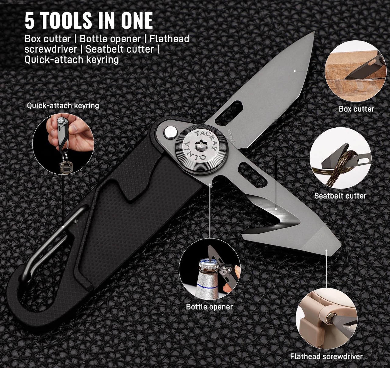 4 Tacray Vinto 5-in-1 Keychain Knife
