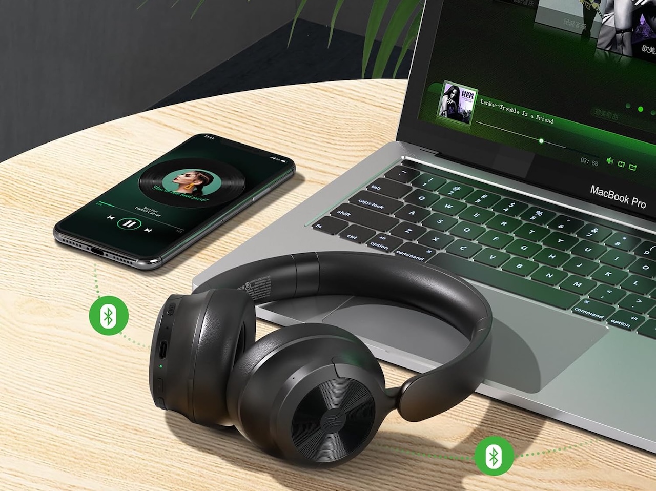 5 OneOdio Focus A1Pro Hybrid Active Noise Cancelling with Wireless On-Ear Headphones
