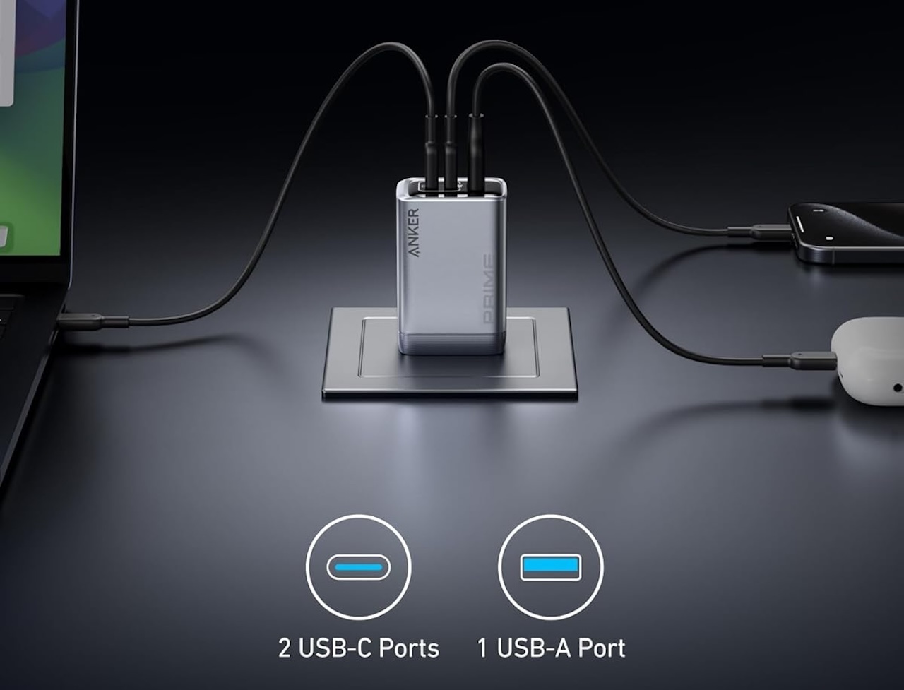 Anker Prime Charger 100W 3-Port GaN USB C Charger Block