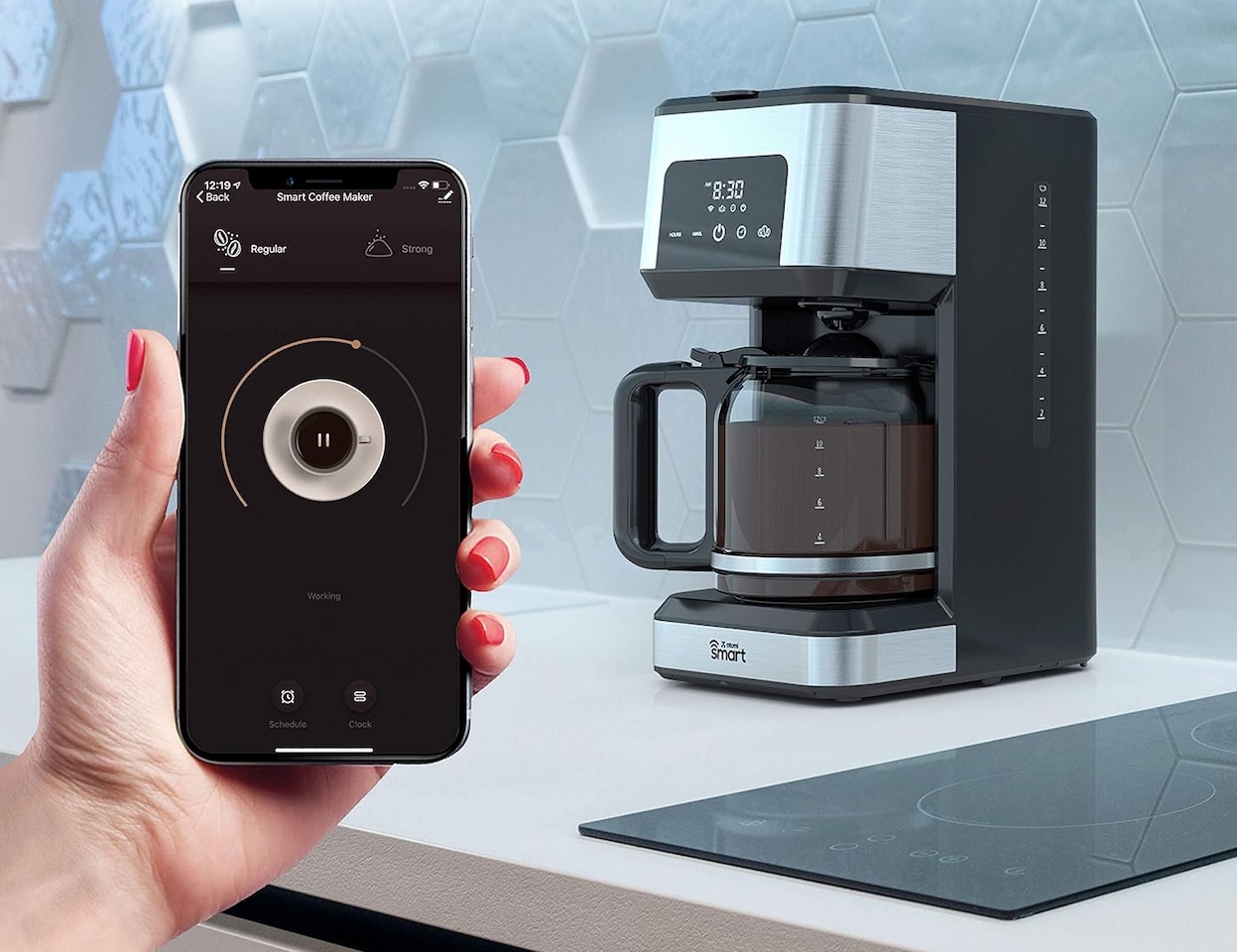 Atomi Smart WiFi Coffee Maker No-Spill Carafe Sensor