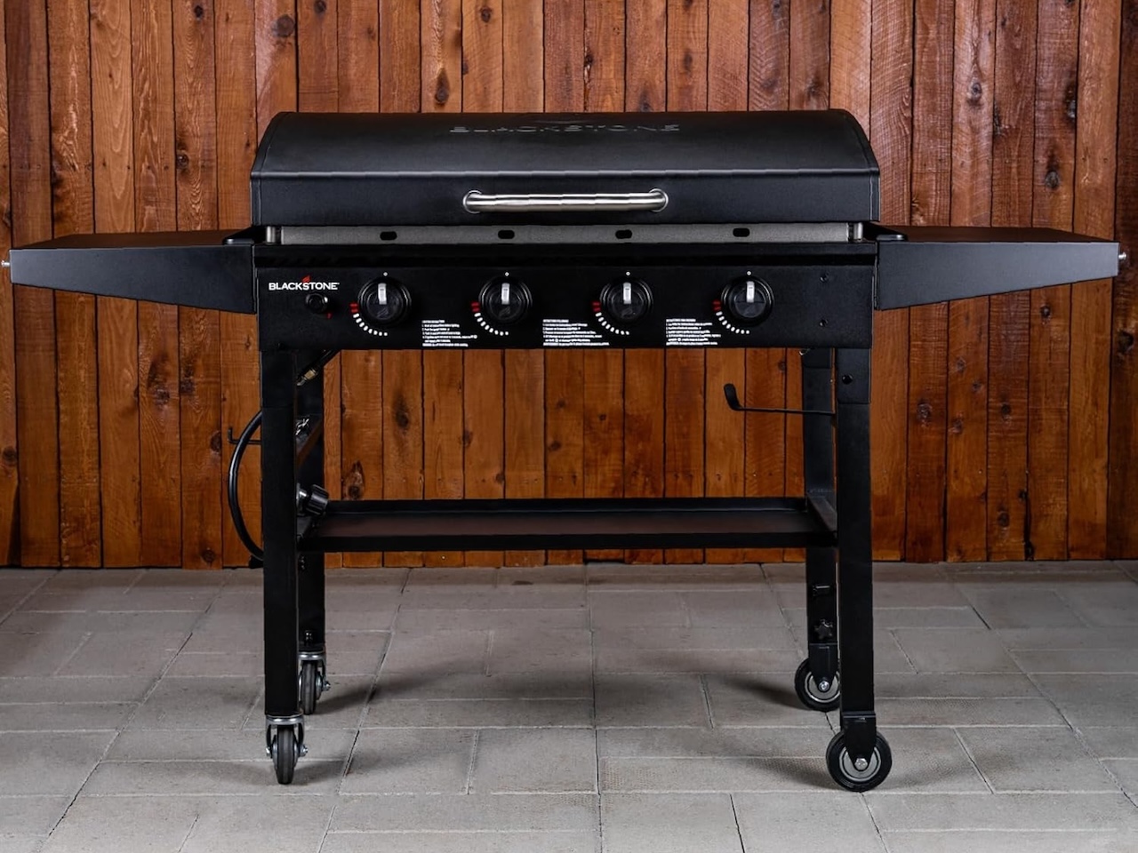 Blackstone 36 Inch Gas Griddle with Hood Cooking Station 4 Burner Flat Top Gas Grill