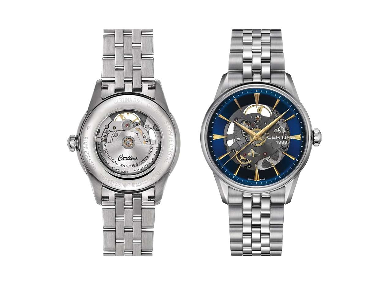 Certina, Mens, DS-1 Skeleton, Stainless Steel, Swiss Automatic