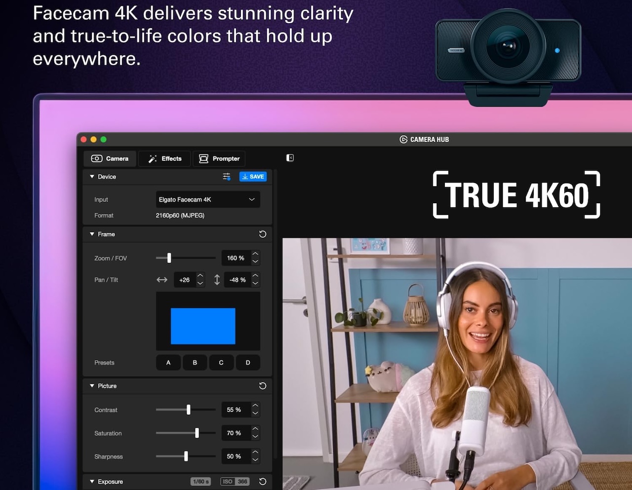 Elgato Facecam 4K 4K60 Studio Webcam