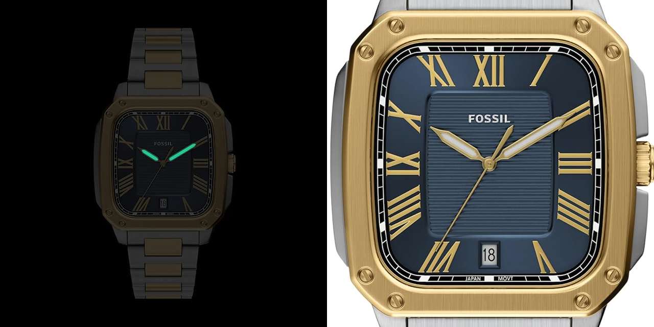Fossil Men's Watch Crosby Three-Hand Date Stainless Steel Watch for Men