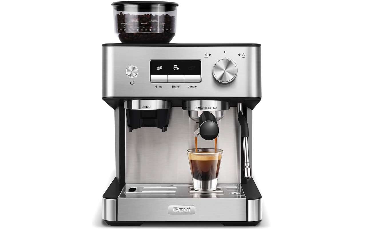 Gevi 20 Bar Espresso Machine with Grinder & Milk Frother