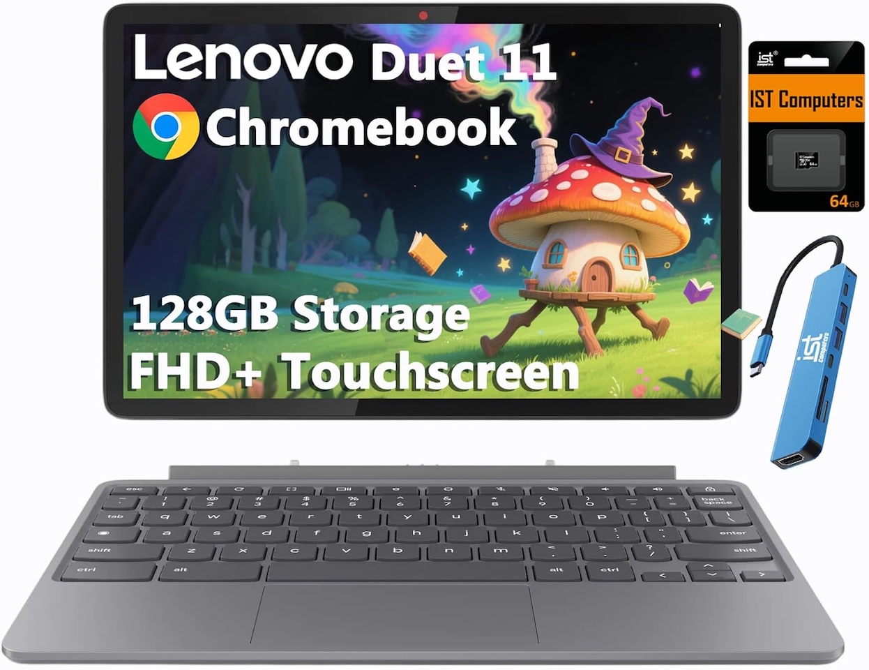 Lenovo Chromebook Duet Gen 9 11 FHD+ 2-in-1 Touchscreen Tablet Laptop