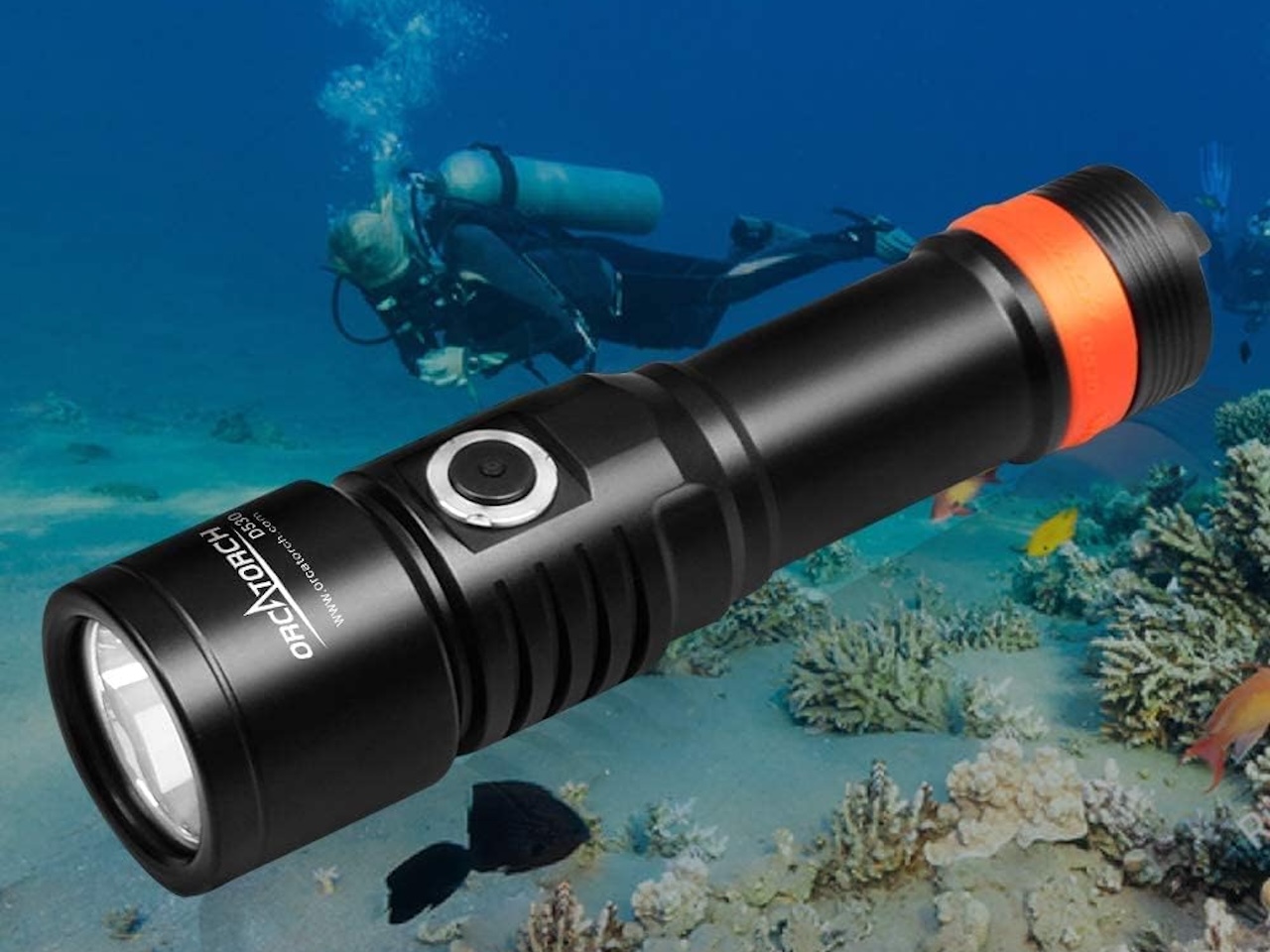 ORCATORCH D530 Dive Light 1500 Lumens SOS Signal Scuba Diving Flashlight
