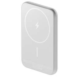 ReelCharge Solid State Premium Wireless Power Bank 5,000 mAh Silver