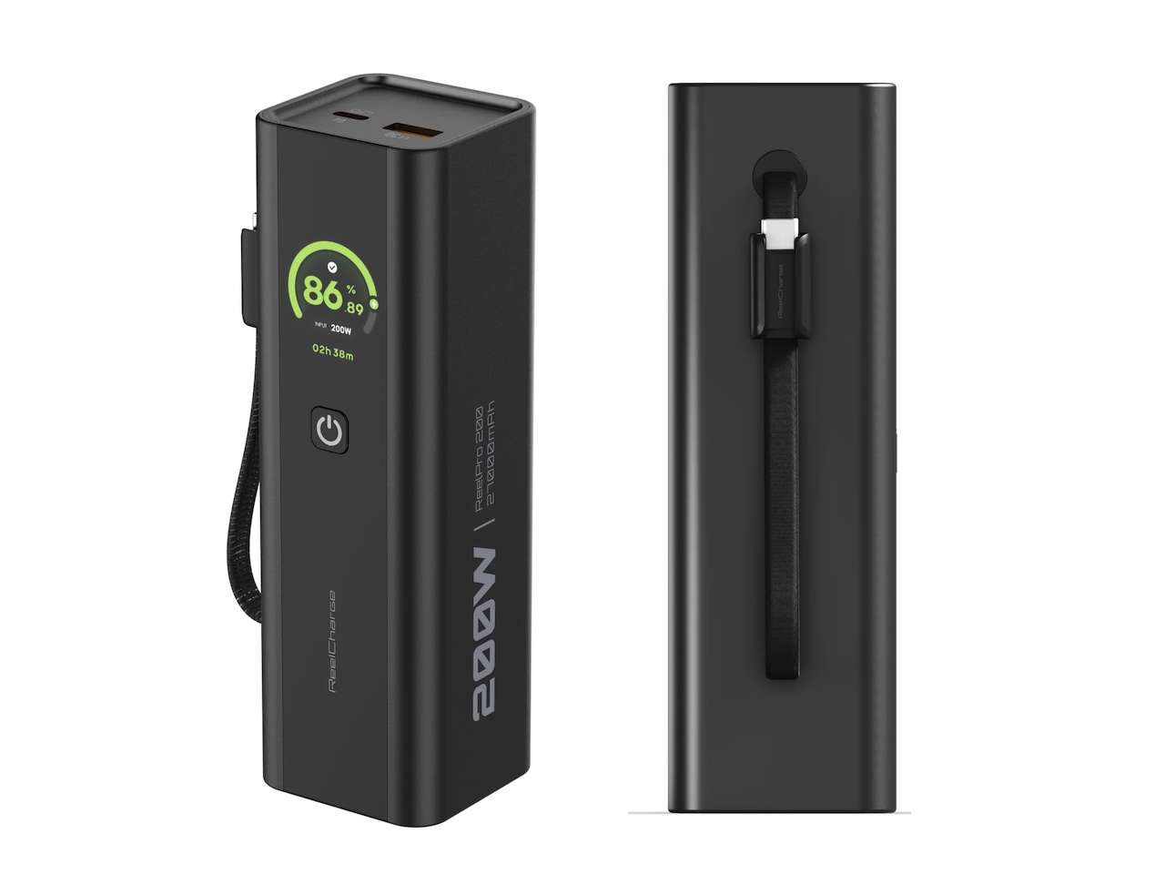 ReelPro 200W Power Bank with Integrated Cable 27,000 mAh