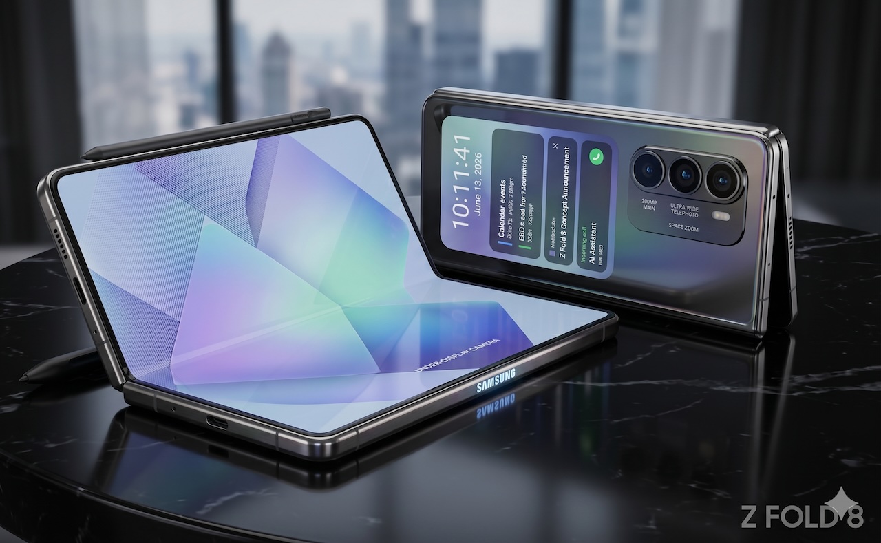 Samsung Galazy Z Fold 8 Wide Concept Generated by Gemini
