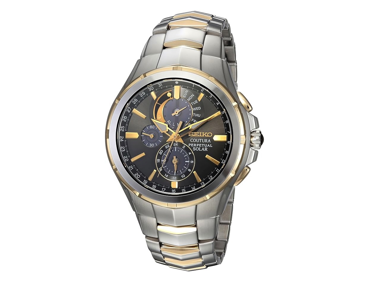 Seiko Coutura Men's Solar Perpetual Calendar Alarm Chronograph Watch