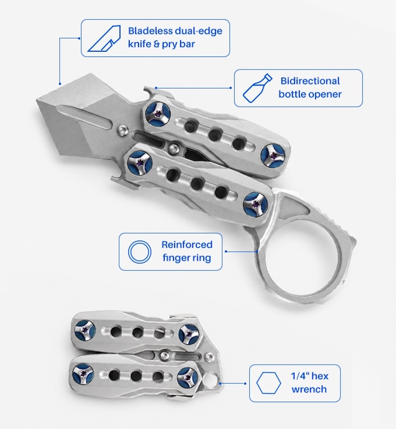 SnapTac 2601 Balisong-Inspired EDC Fidget Multi-Tool 4-in-1 Tool