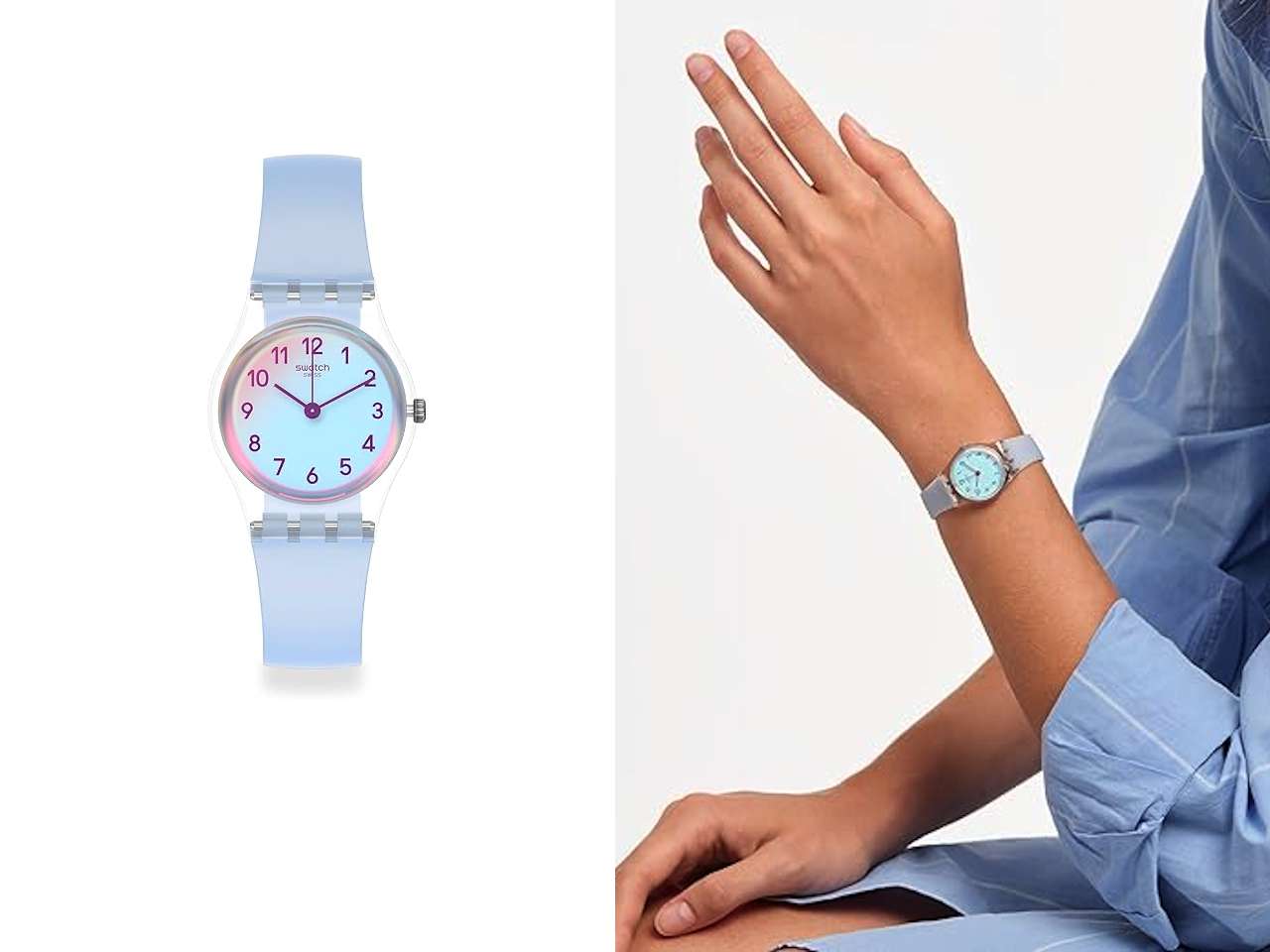 Swatch Lady Women's Watch Casual Polymer Blue Quartz Waterproof Casual Blue