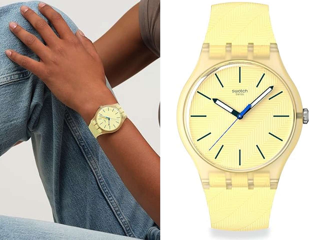 Swatch Unisex Casual Watch Yellow Bio-sourced Quartz Citrus TILT