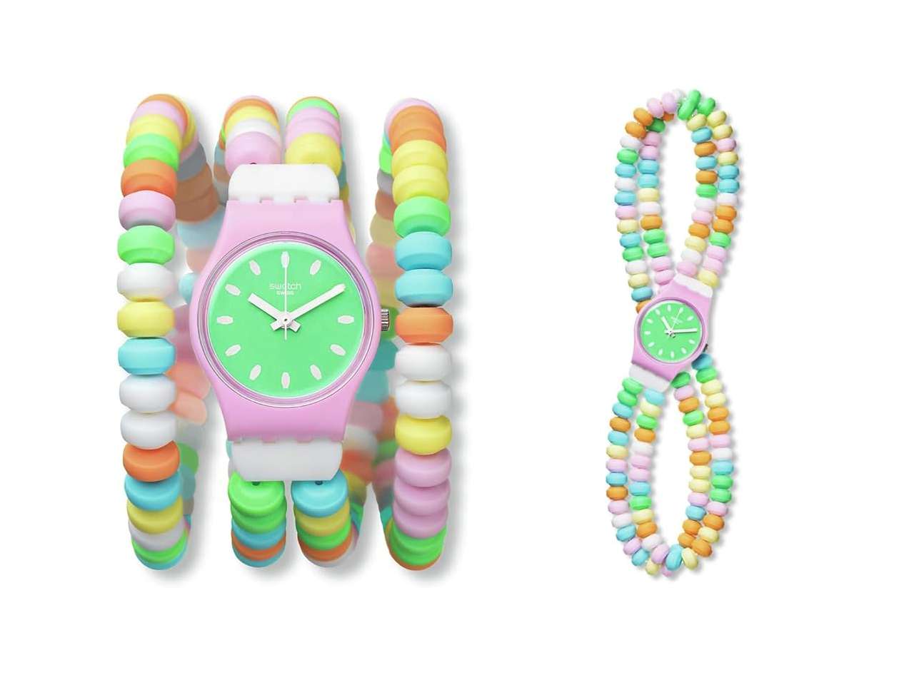 Swatch Women Dress Pink Watch Polymer Quartz Caramellissima