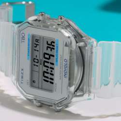 Timex T80 34mm Resin Strap Watch Clear