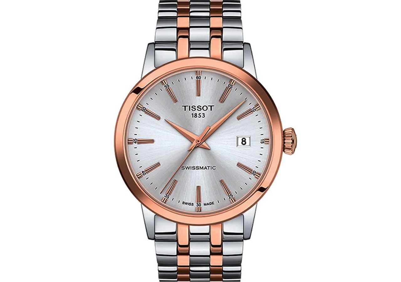Tissot Mens Classic Dream Stainless Steel Dress Watch Rose Gold