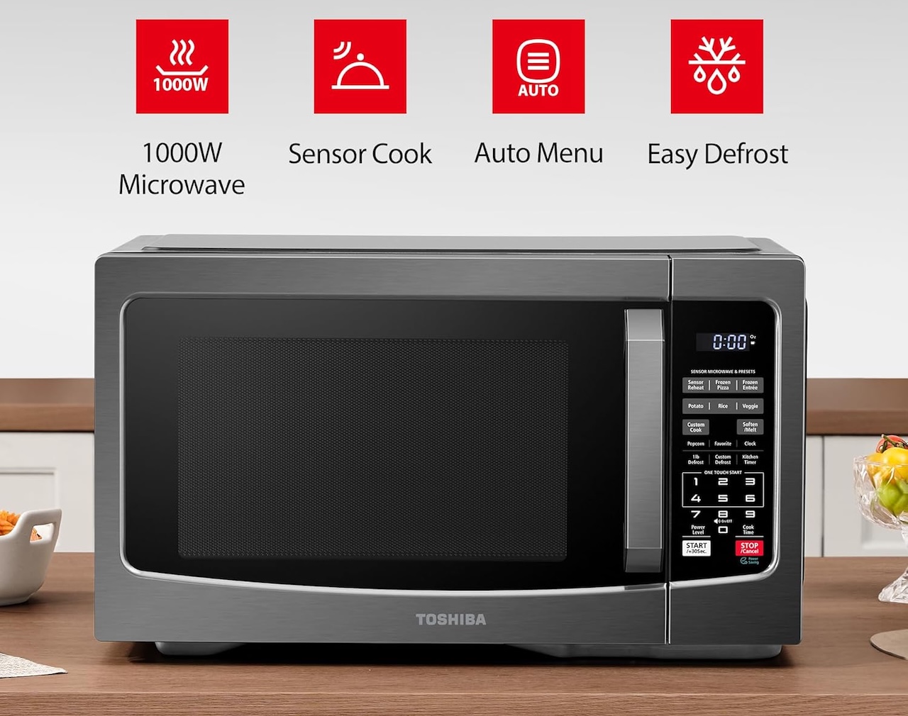 Toshiba EM131A5C-BS Smart Sensor Microwave