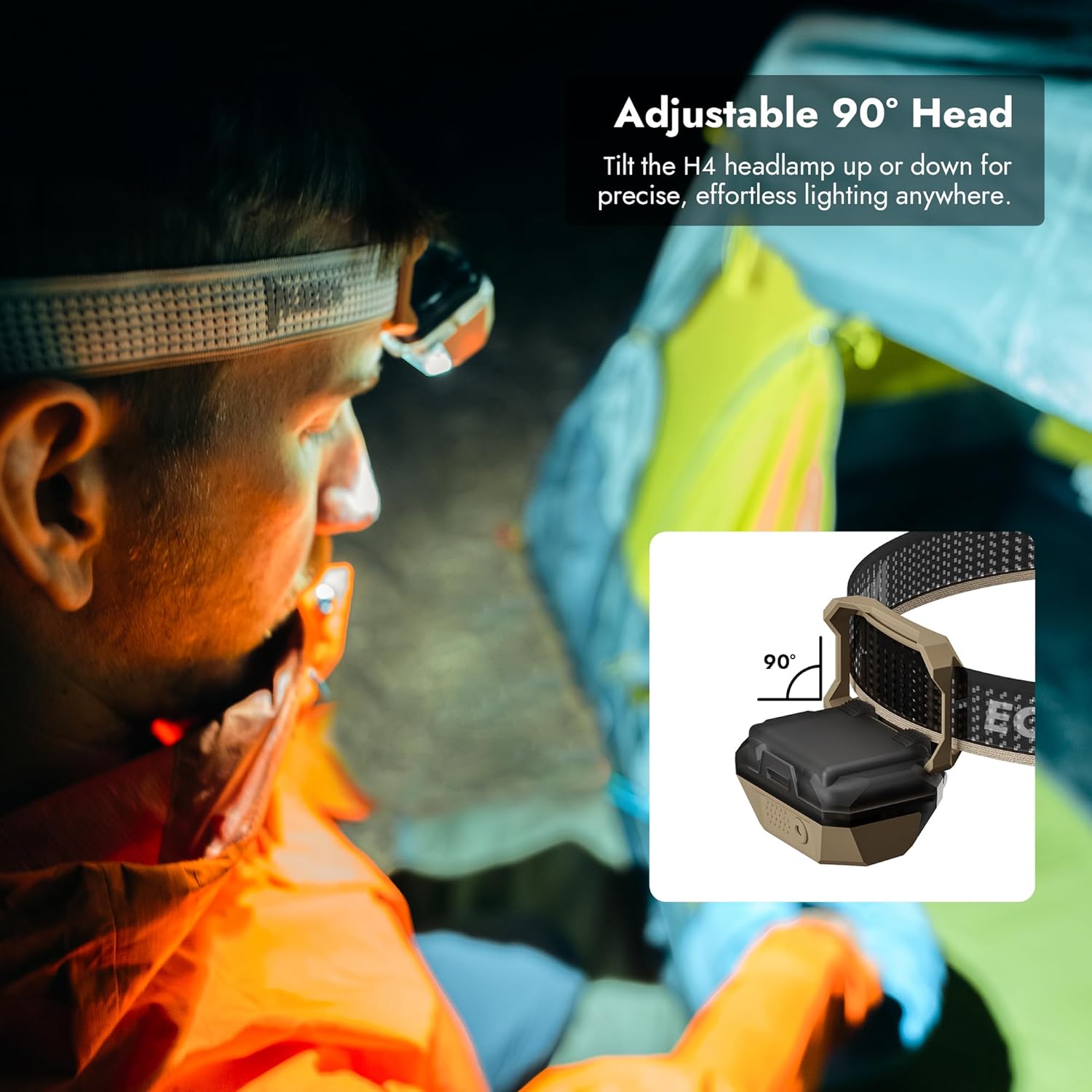WUBEN H4 LED Headlamp Rechargeable 800 Lumens Super Bright Head lamp