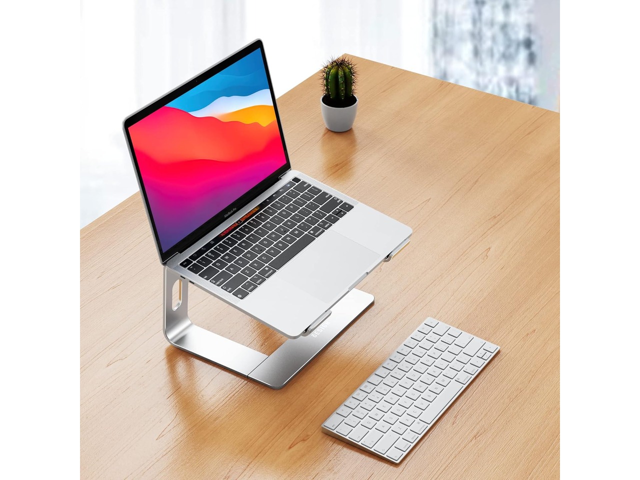 BESIGN LS03 laptop stand showing the detachable aluminum parts