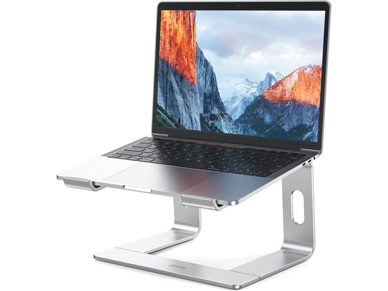 BESIGN LS03 aluminum laptop stand holding a laptop on a desk