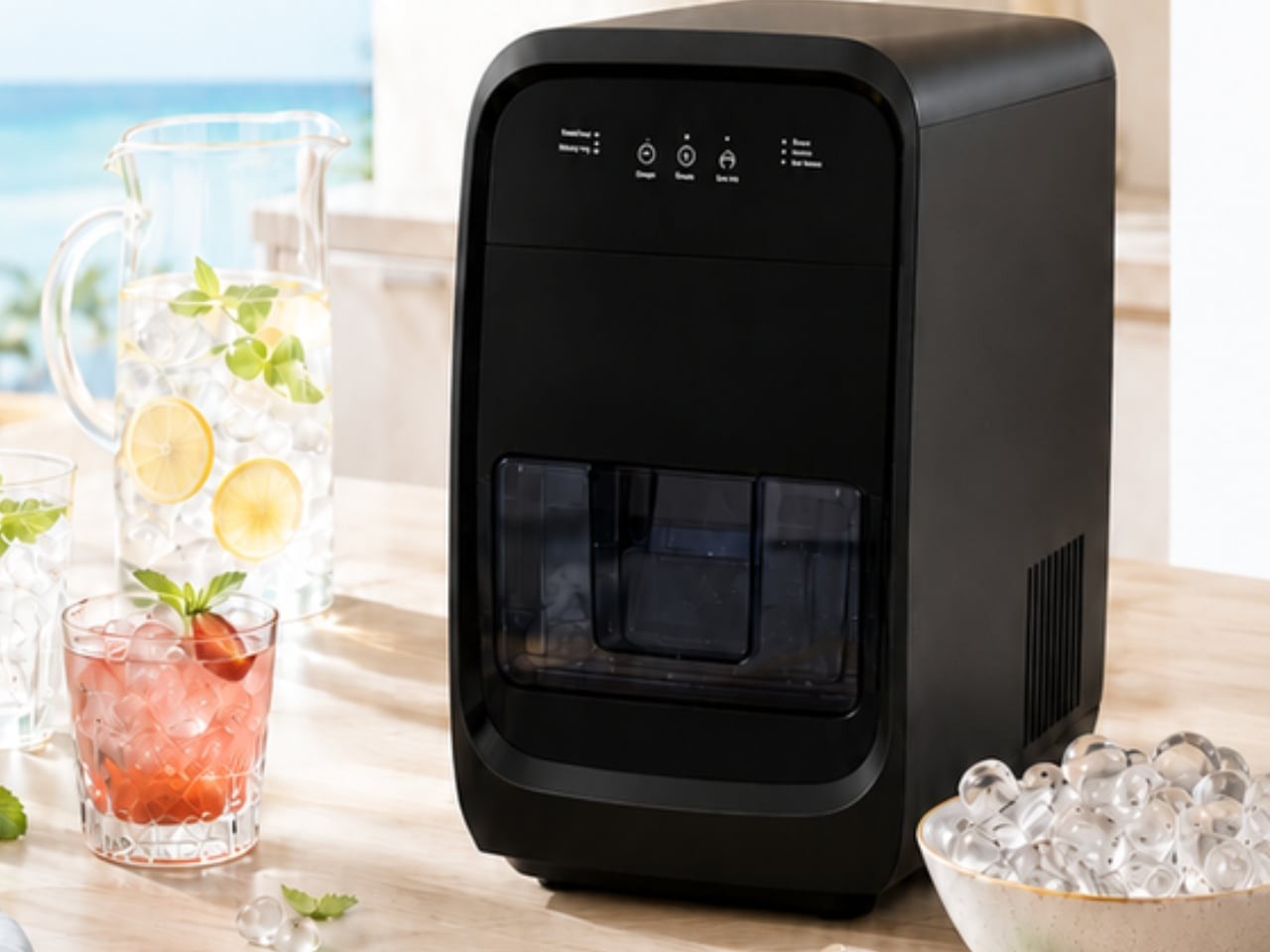 JoyMayLab's countertop ice maker makes bullet ice and whiskey-ready sphere ice