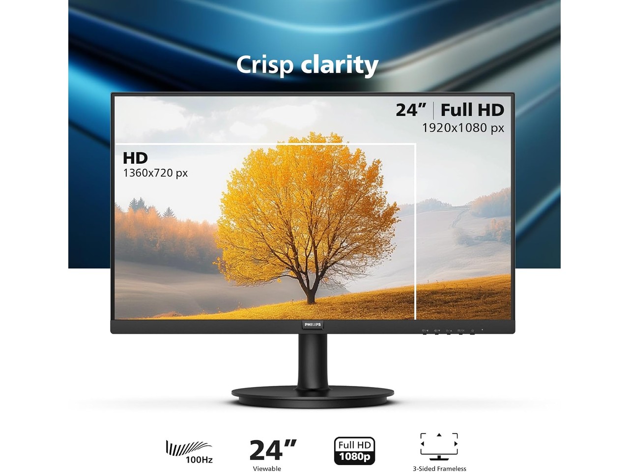 Philips 241V8LB monitor display showing vibrant colors and wide viewing angles