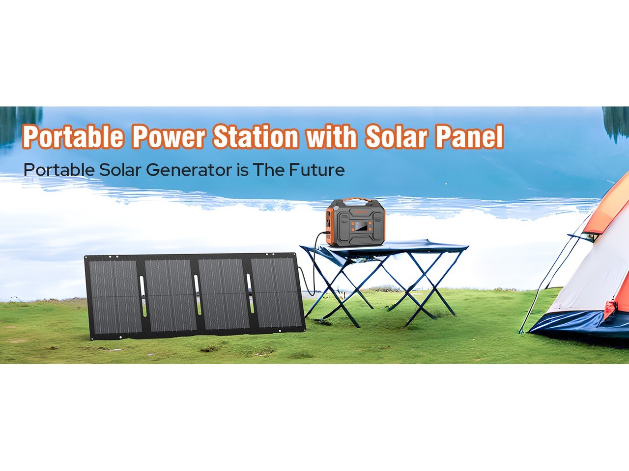 ZeroKor portable power station ports and solar panel kit