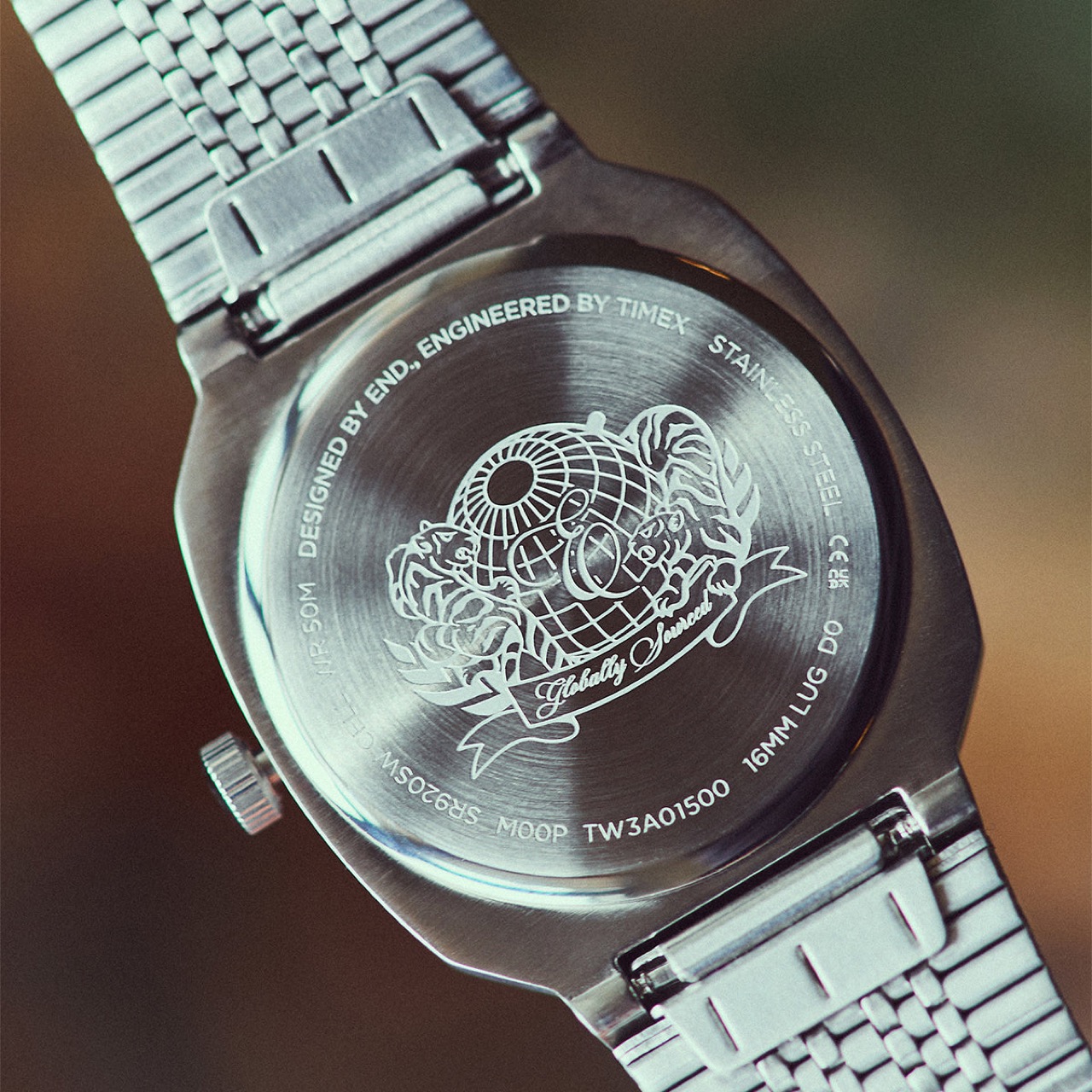 Timex END 1981 TV-shaped case with octagonal stepped bezel detail