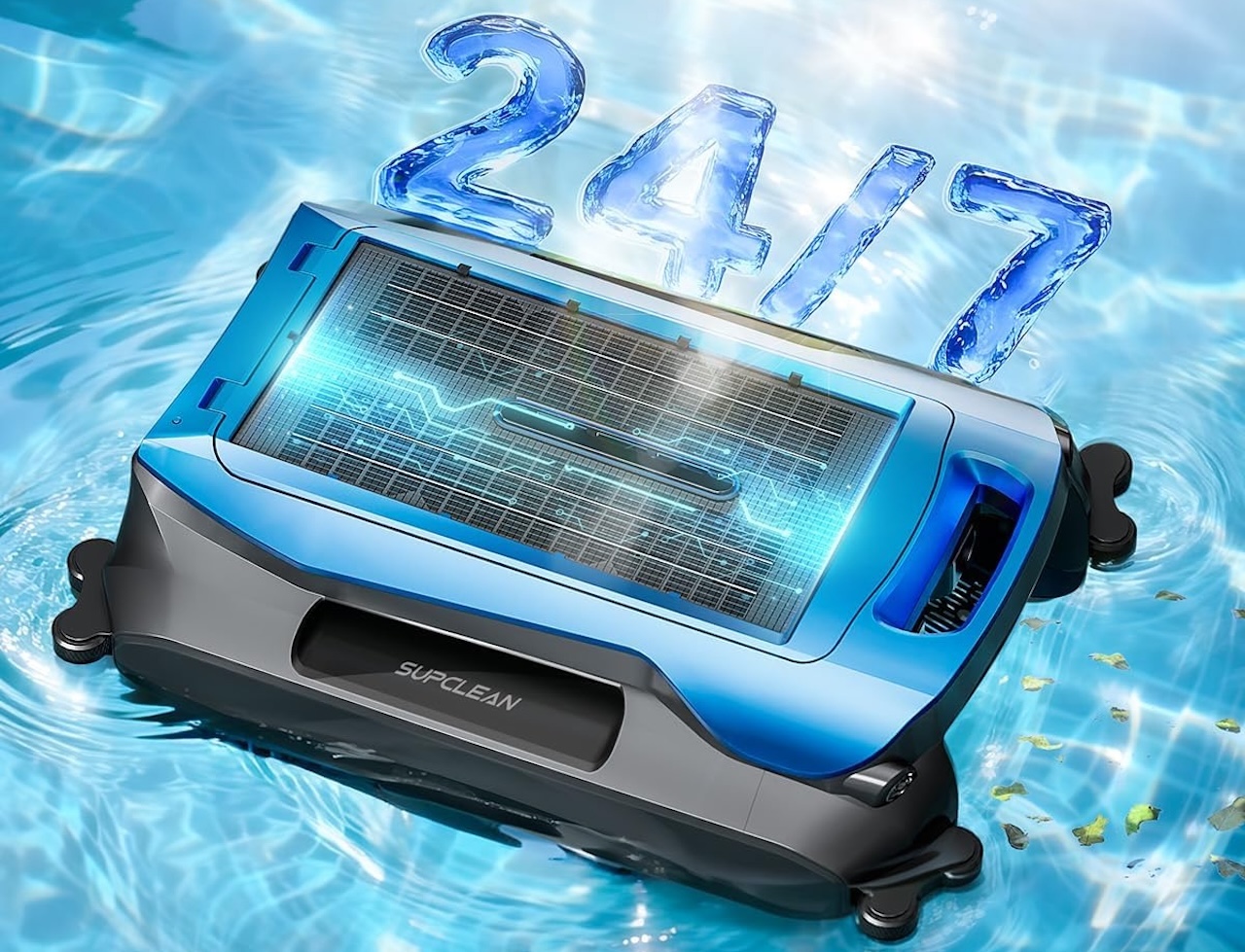 24:7 Solar Powered Pool Skimmer Robot with APP Support