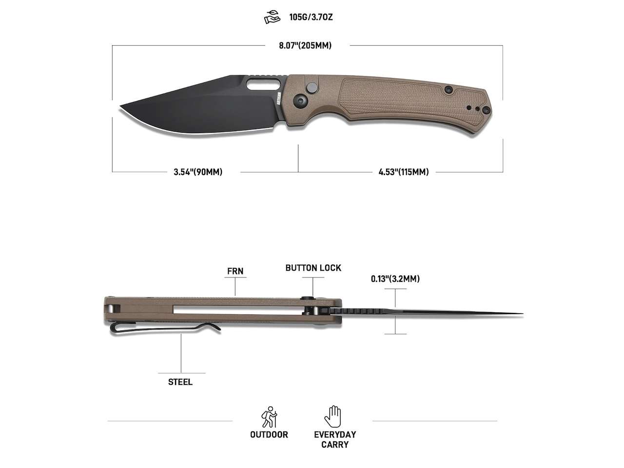 ARTISANCUTLERY REVEL Pocket Knife for Men Specs
