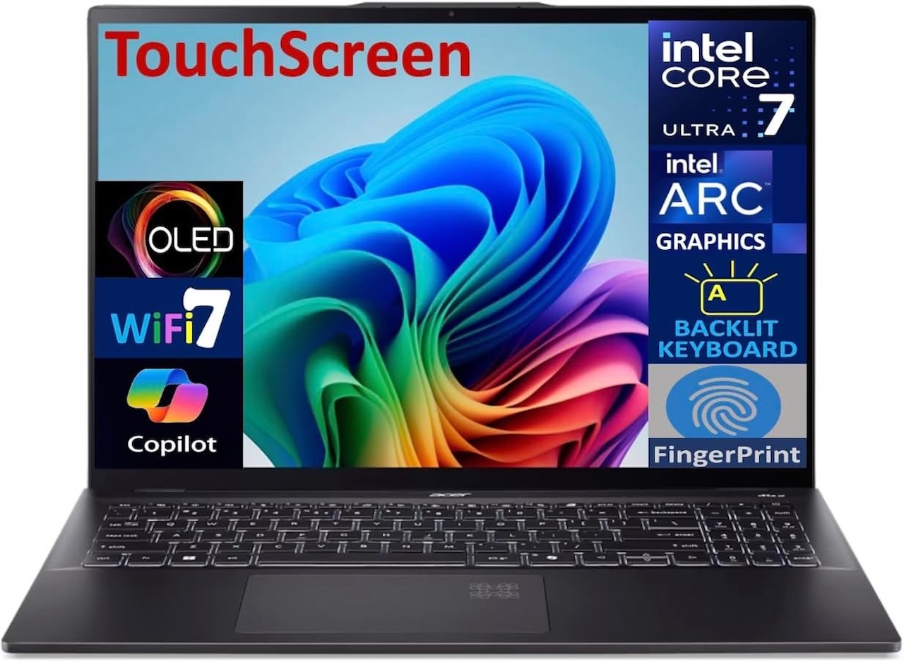 Acer Swift 16 AI laptop with Intel Core Ultra 7 and OLED touchscreen