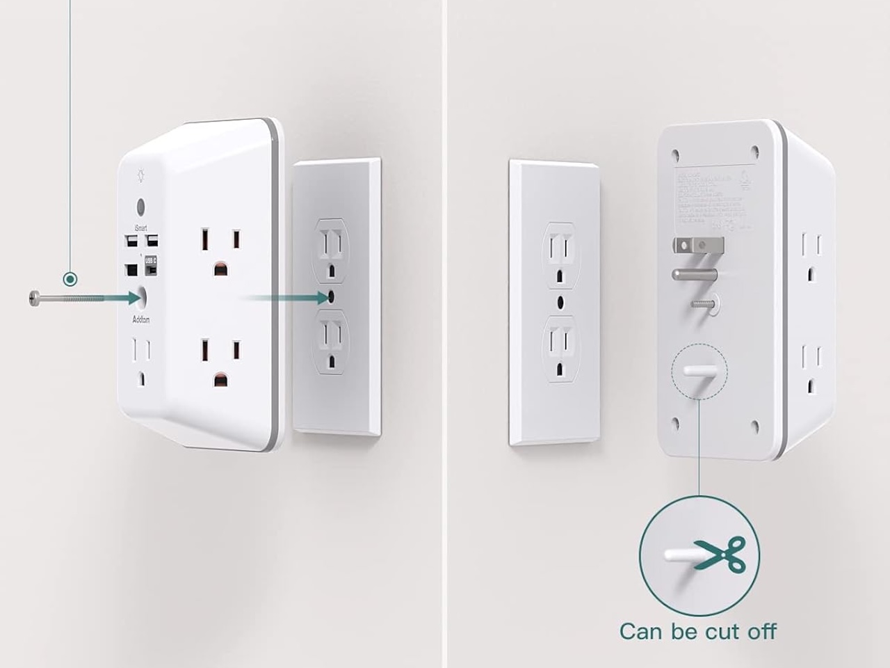 Addtam Surge Protector Outlet Extender
