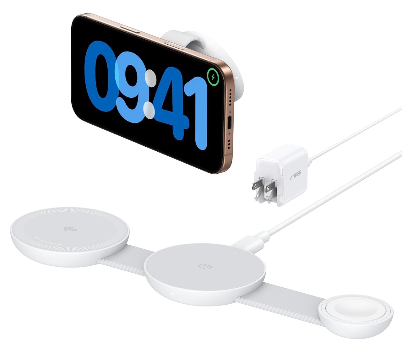 Anker MagGo UFO 3-in-1 MagSafe Compatible Qi2 15W Charging Station
