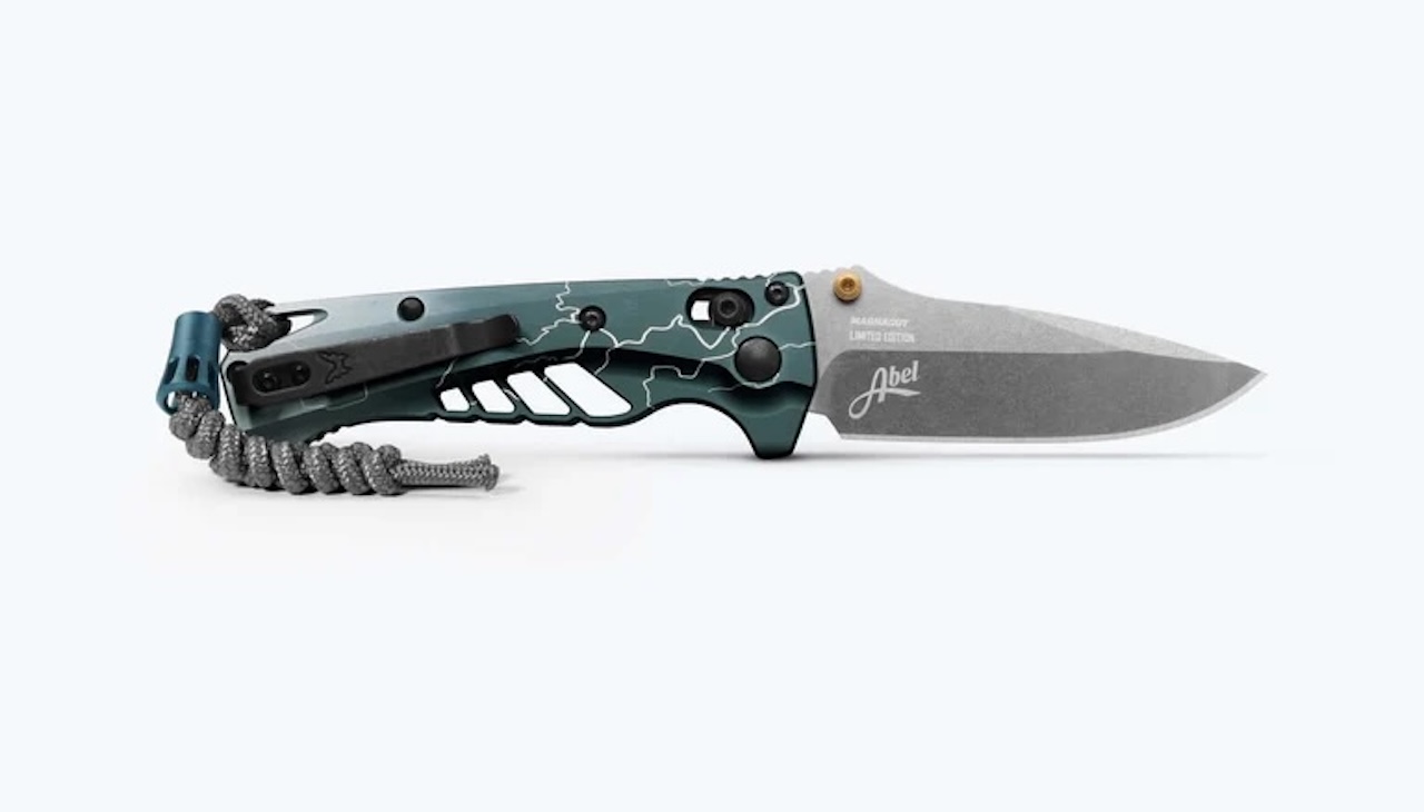 Benchmade Mini Adira Abel Dark Waters Drop point Knife Design