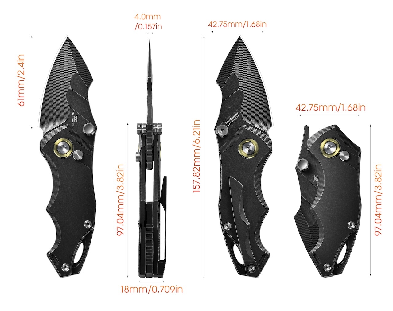 Black Whale M390 Titanium Folding Knife Portable EDC Where to Back