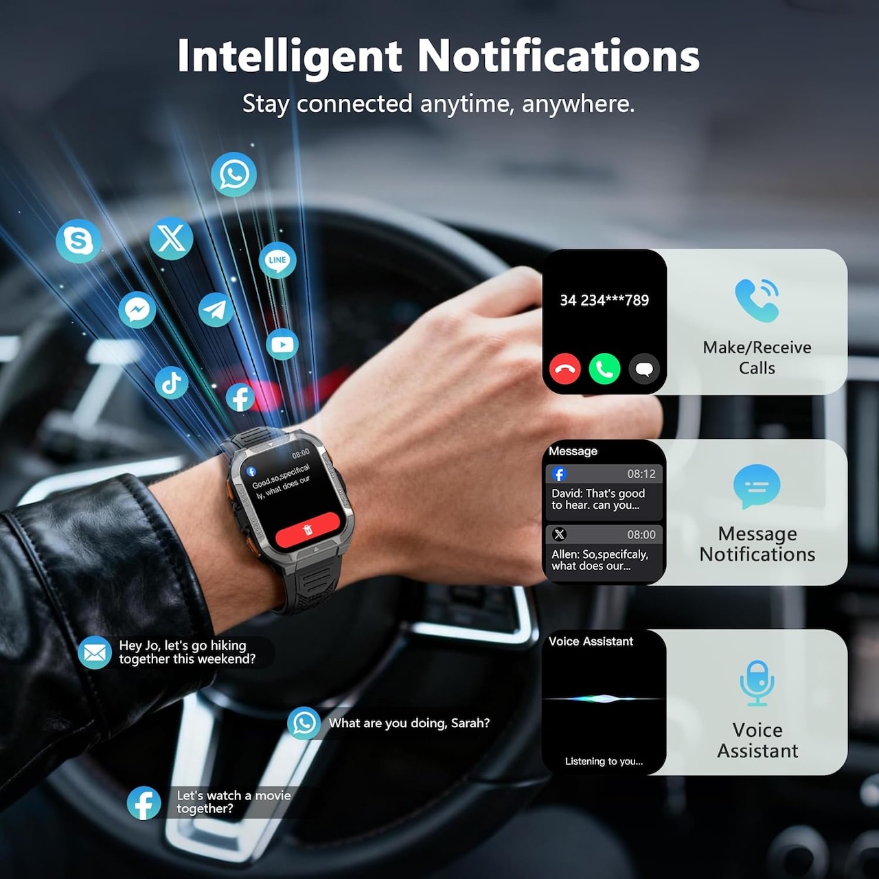 Blackview GPS Smart Watch for Men with ChatGPT
